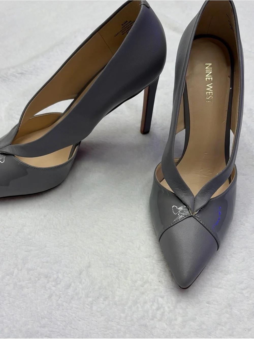 Nine West Gray Pointed Toe Cutout Stiletto Heels